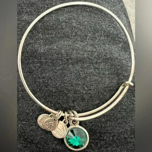 Alex and Ani | birthstone bangle, August, charm bracelet.